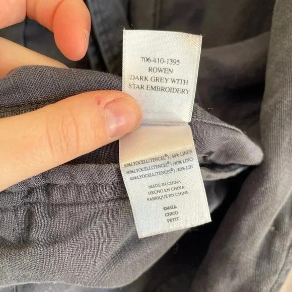 RAILS Rowen Dark Grey Star Embroidery Military Jacket Lightweight Relaxed Fit S - Picture 13 of 14